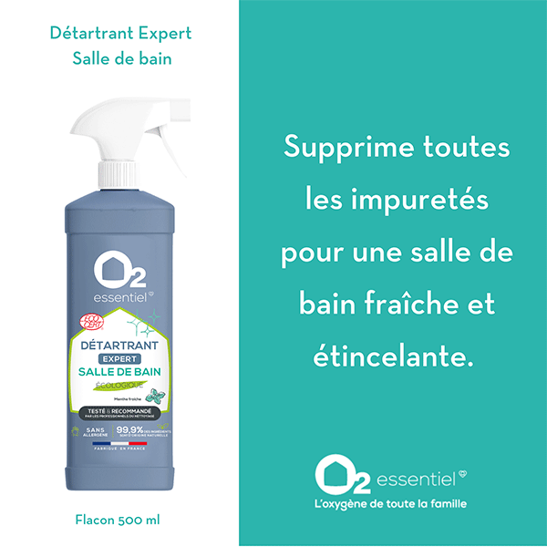 O2 Essentiel – Dégraissant Cuisine, Parfum Amande d'antan – ECOCERT – 500ml  - Produit d'Entretien Français